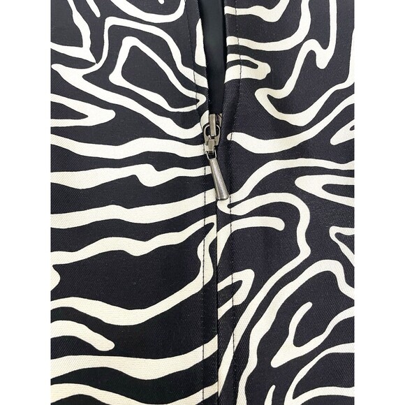 Cropped Zebra Print Silk Wool Zip Front Blazer Jacket Talbots 6 - Picture 4 of 16